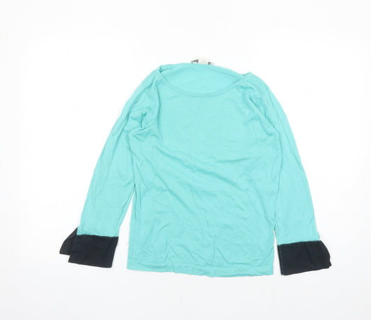 John Smedley Womens Blue Round Neck 100% Cotton Pullover Jumper Size S