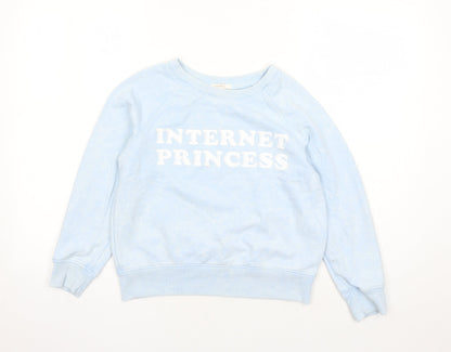 Womens UK Size S FOREVER 21 Blue Pullover Sweatshirt