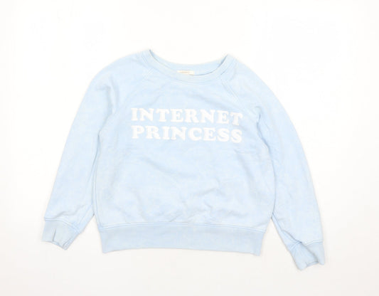 Womens UK Size S FOREVER 21 Blue Pullover Sweatshirt