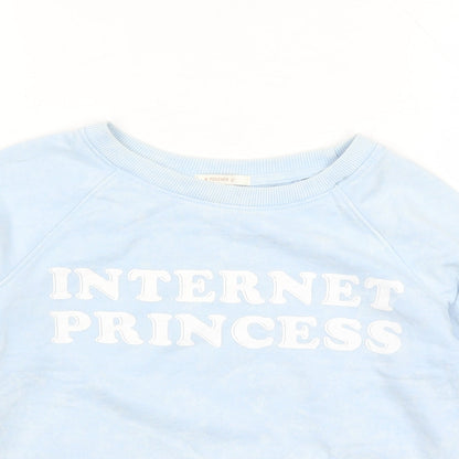 Womens UK Size S FOREVER 21 Blue Pullover Sweatshirt