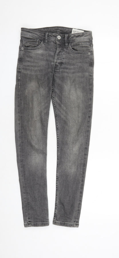 Denim & Co. Mens Grey Cotton Skinny Jeans Size 30 in L28 in Regular Zip - Pockets