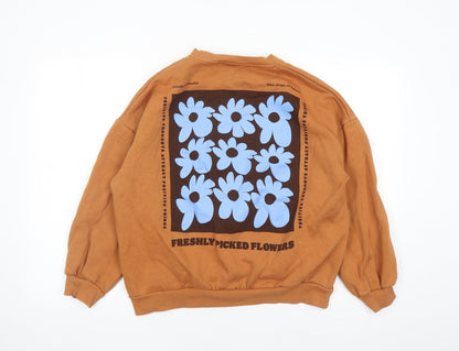 Womens UK Size S Pull&Bear Beige Pullover Sweatshirt