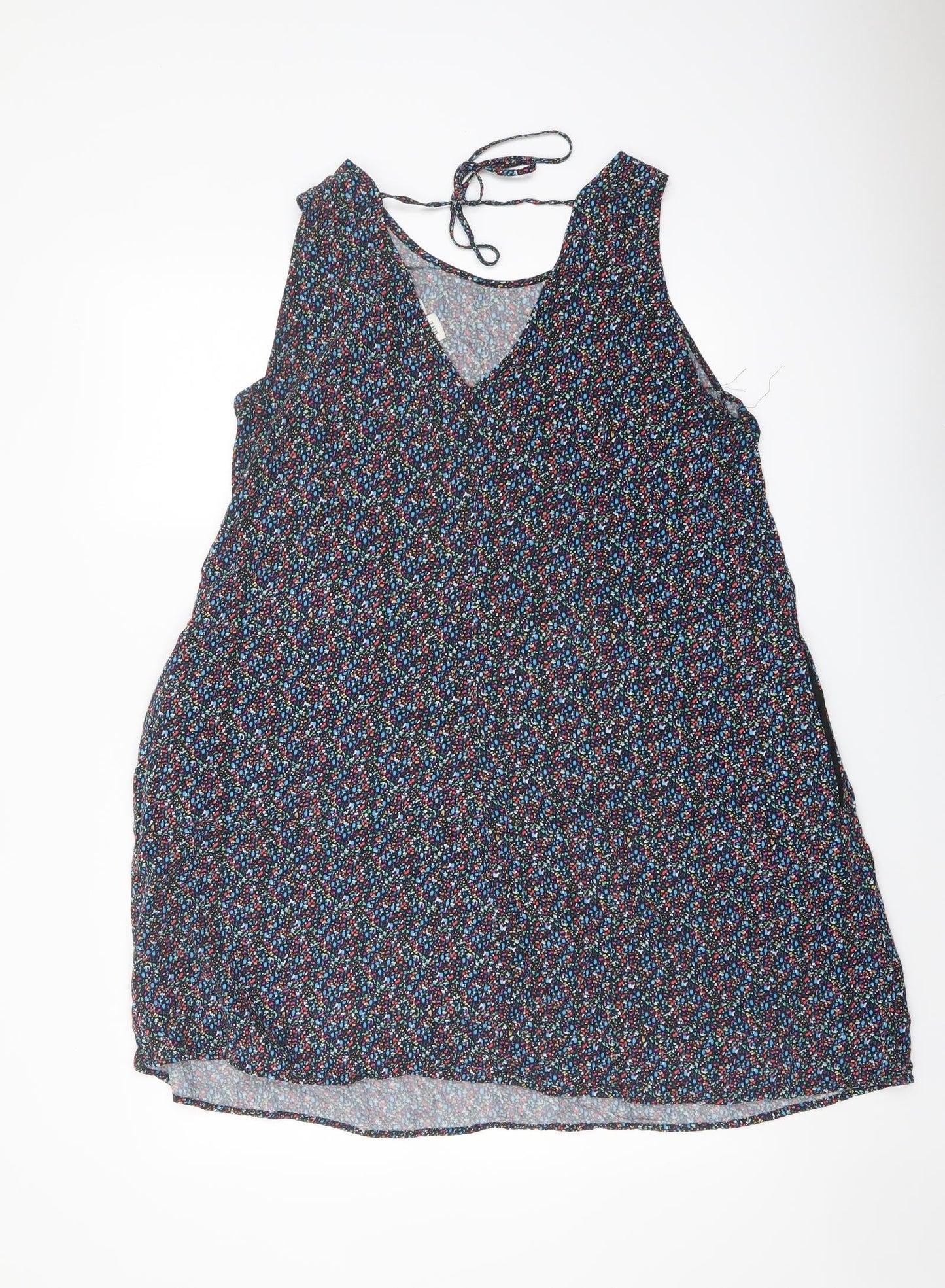 Gap Womens Multicoloured Geometric Viscose A-Line Size M V-Neck Pullover