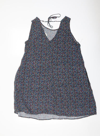 Gap Womens Multicoloured Geometric Viscose A-Line Size M V-Neck Pullover