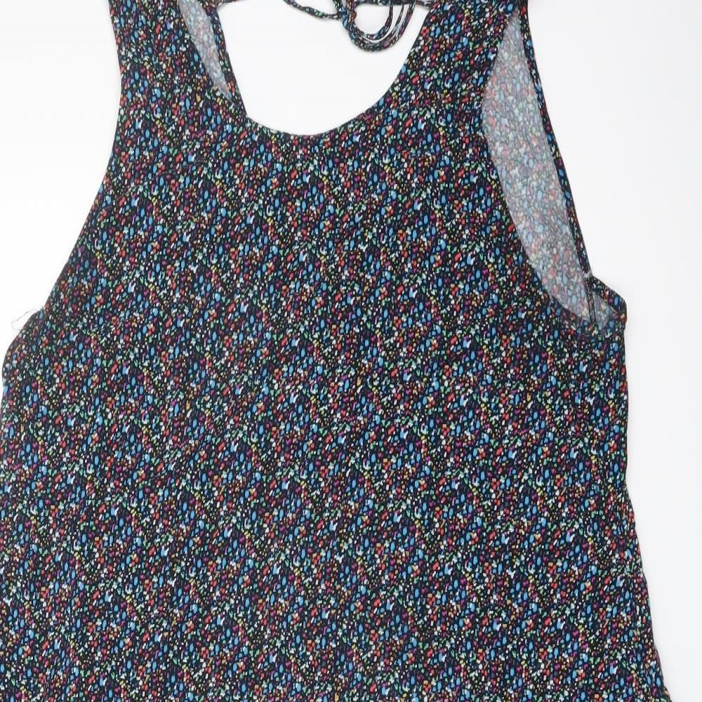 Gap Womens Multicoloured Geometric Viscose A-Line Size M V-Neck Pullover