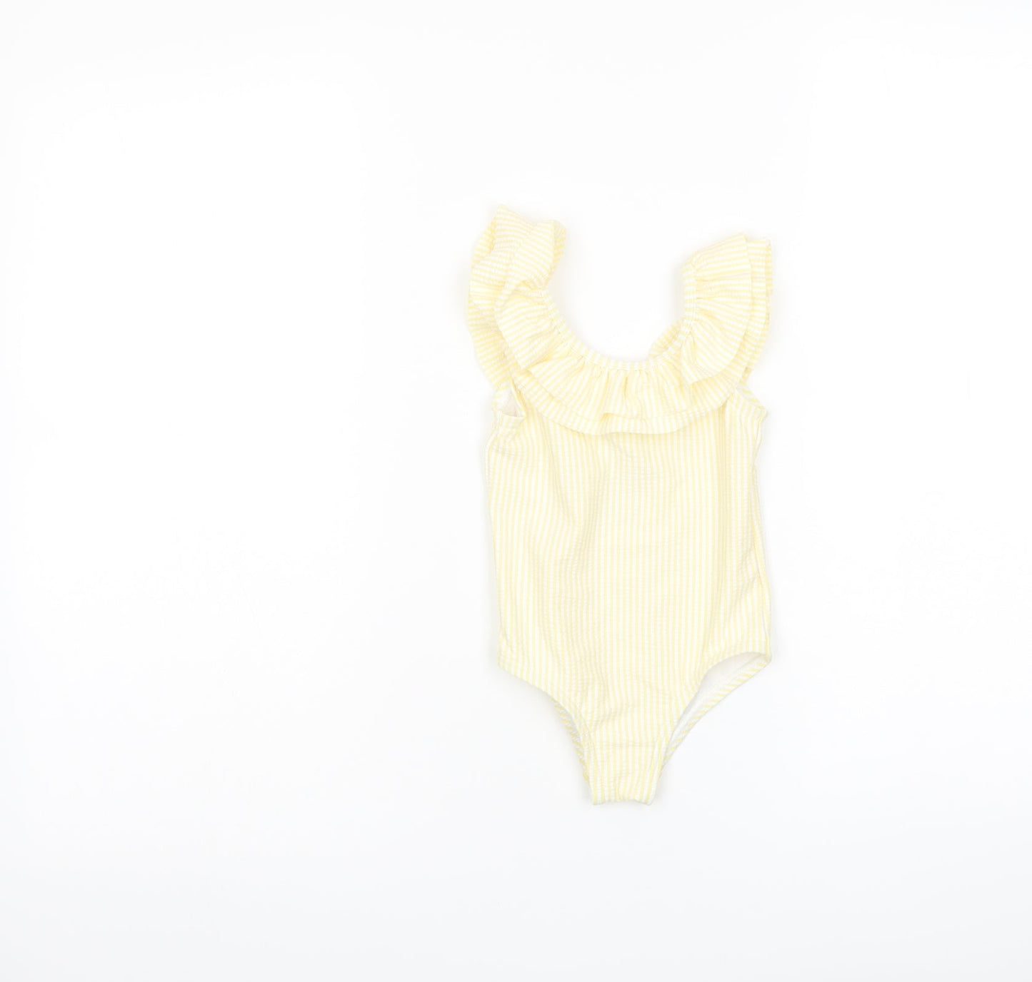 Marks and Spencer Girls Yellow Striped Polyester Babygrow One-Piece Size 9-12 Months Pullover - Swimwear