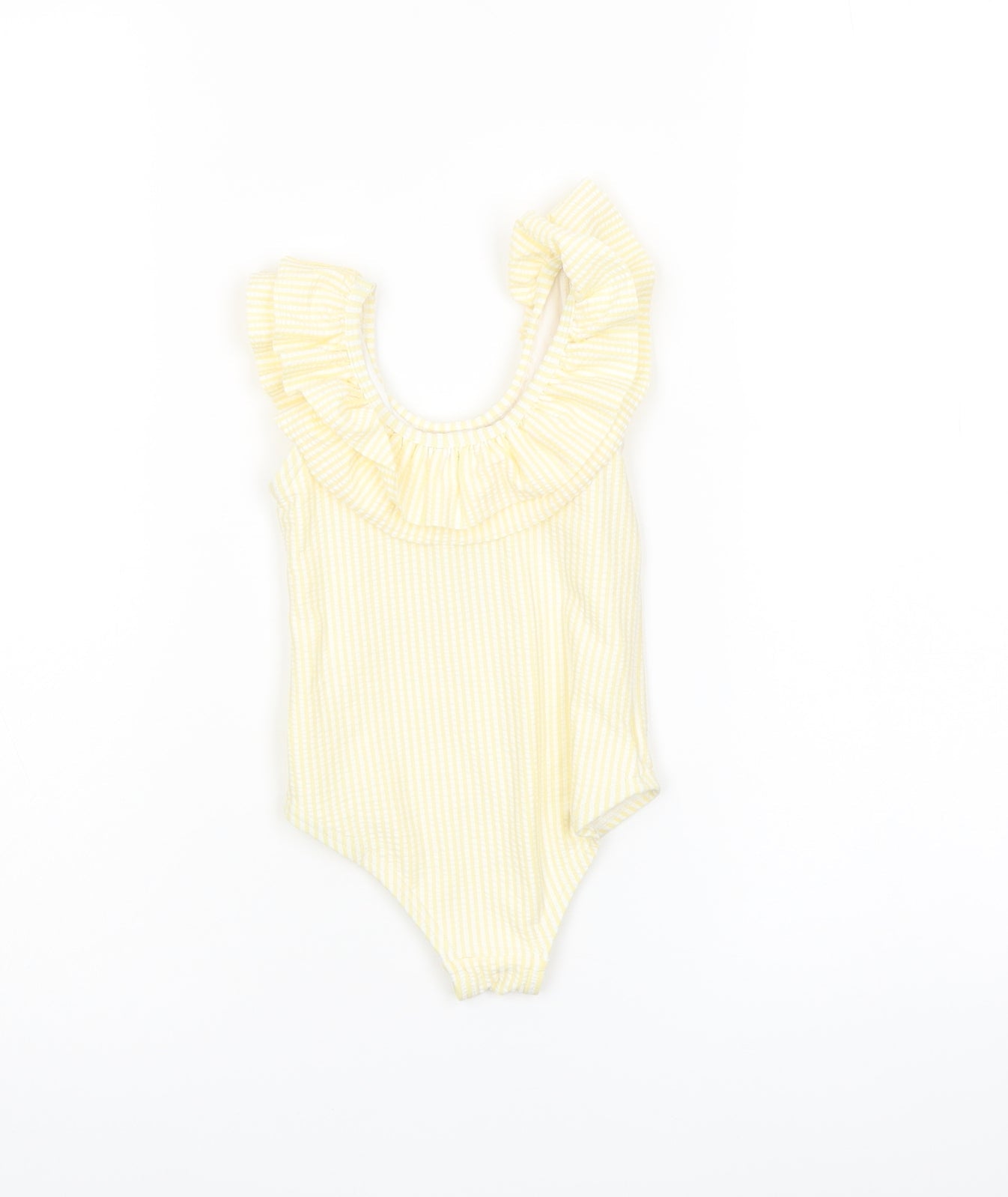 Marks and Spencer Girls Yellow Striped Polyester Babygrow One-Piece Size 9-12 Months Pullover - Swimwear