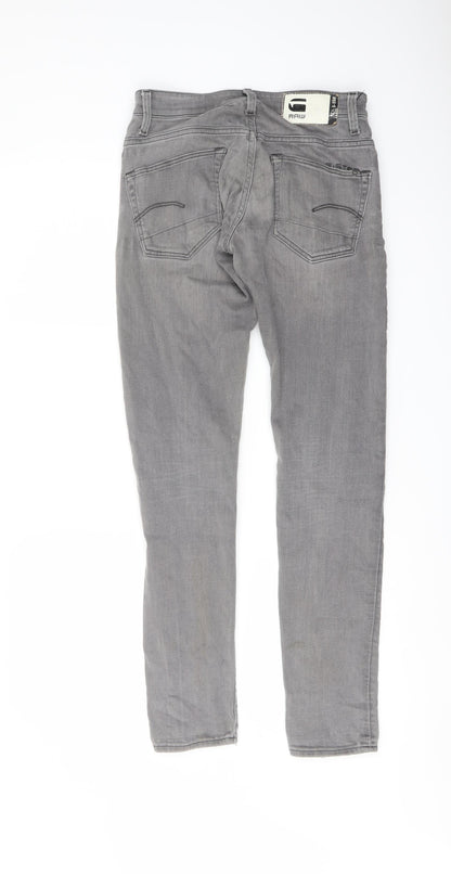 Mens UK Size 28 in Raw Regular Fit Skinny Grey Jeans