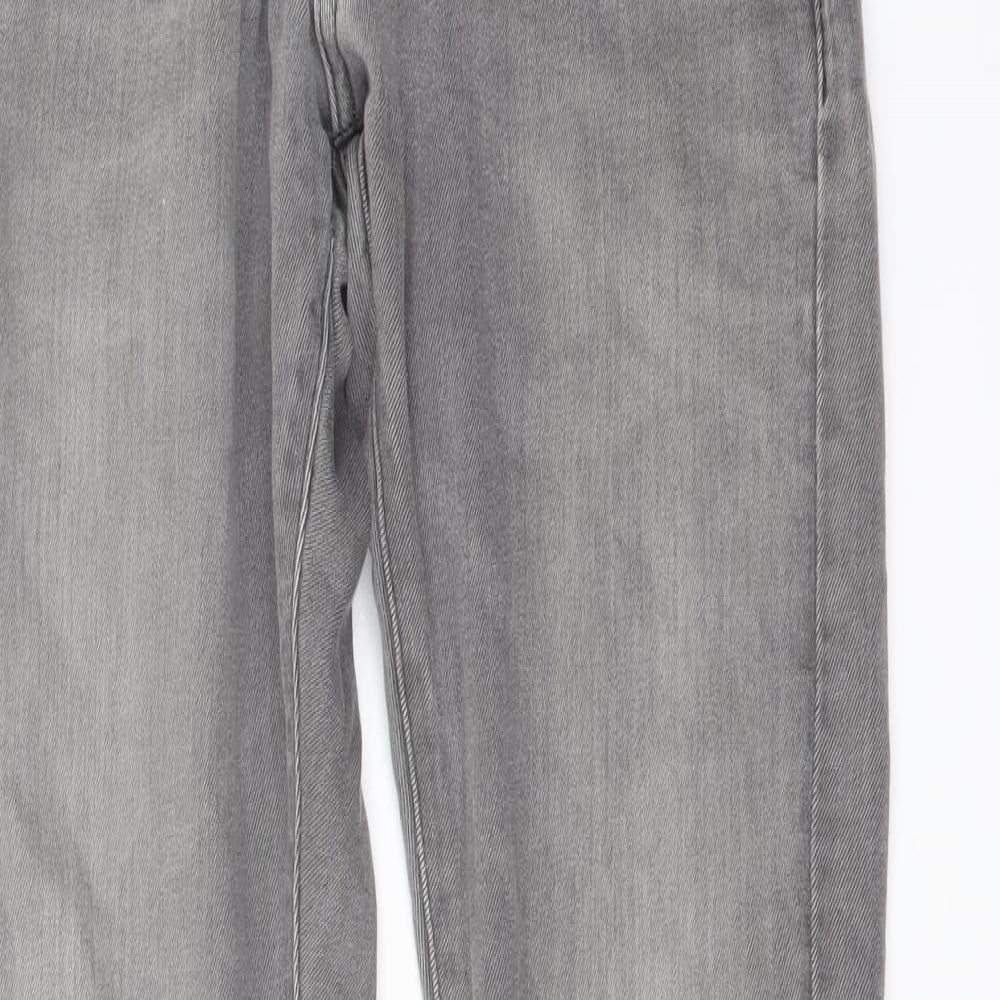 Mens UK Size 28 in Raw Regular Fit Skinny Grey Jeans