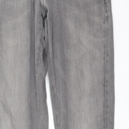 Mens UK Size 28 in Raw Regular Fit Skinny Grey Jeans
