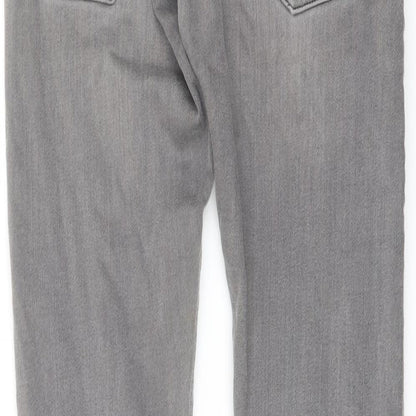 Mens UK Size 28 in Raw Regular Fit Skinny Grey Jeans