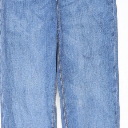 Denim & Co. Womens Blue Cotton Skinny Jeans Size 8 L30 in Regular Button