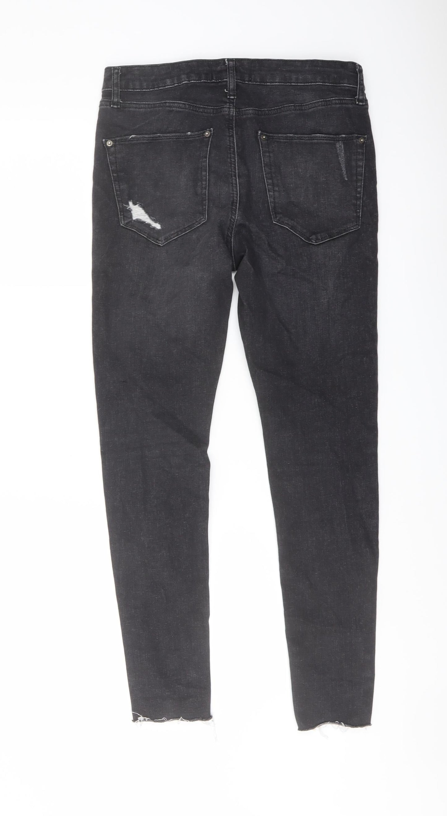 Miss se# Womens Grey Cotton Skinny Jeans Size 10 L20 in Regular Button