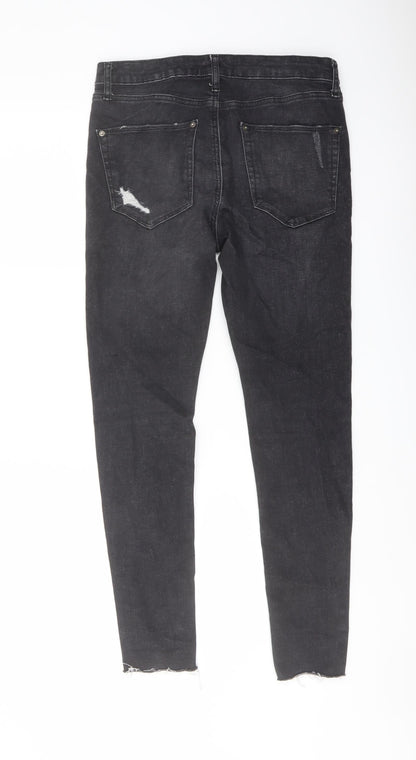 Miss se# Womens Grey Cotton Skinny Jeans Size 10 L20 in Regular Button