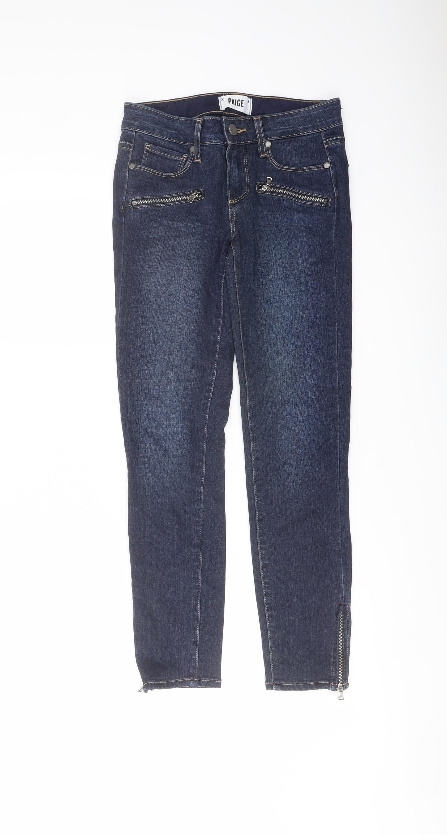 Womens UK Size 23 in Paige Regular Fit Skinny Blue Jeans