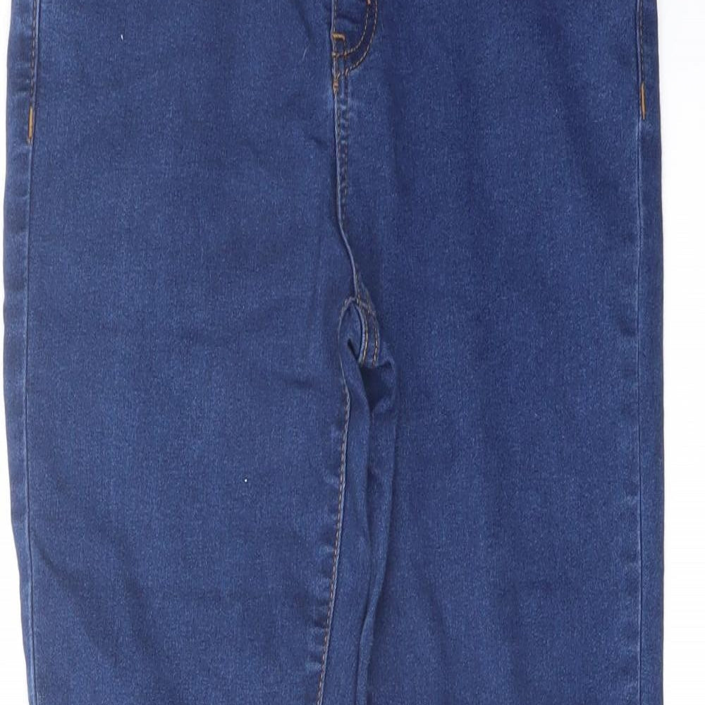 Denim & Co. Womens Blue Cotton Skinny Jeans Size 12 L26 in Regular Button