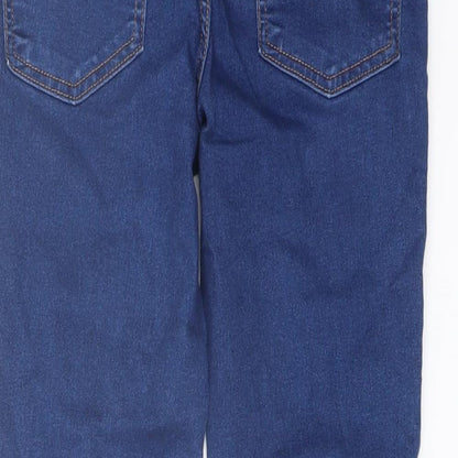 Denim & Co. Womens Blue Cotton Skinny Jeans Size 12 L26 in Regular Button