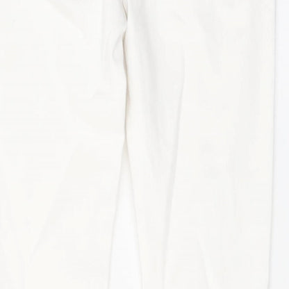 NEXT Womens White Cotton Skinny Jeans Size 12 L29 in Regular Button