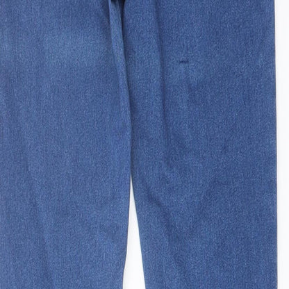 Denim & Co. Womens Blue Cotton Skinny Jeans Size 8 L29 in Regular Button