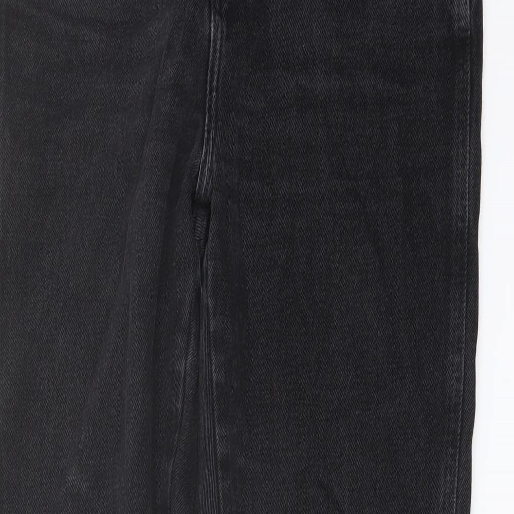 Denim & Co. Womens Grey Cotton Straight Jeans Size 10 L31 in Regular Button