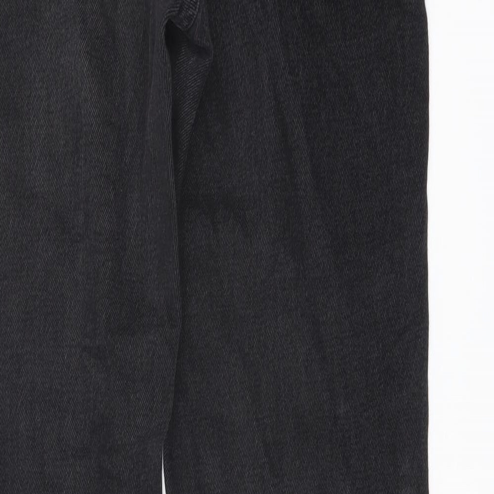 Denim & Co. Womens Grey Cotton Straight Jeans Size 10 L31 in Regular Button