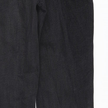 Denim & Co. Womens Grey Cotton Straight Jeans Size 10 L31 in Regular Button