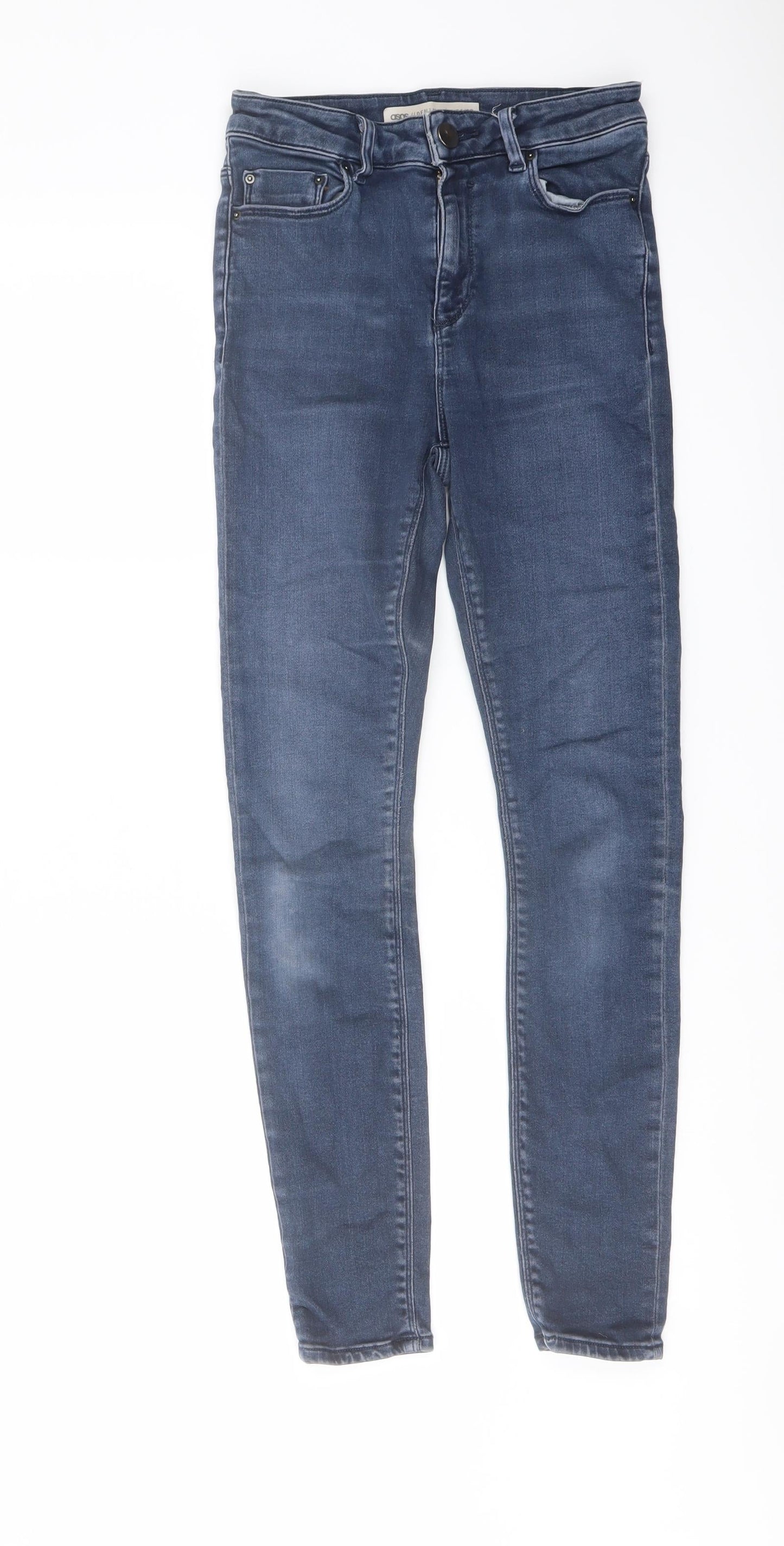 ASOS Womens Blue Cotton Skinny Jeans Size 26 in L32 in Regular Button