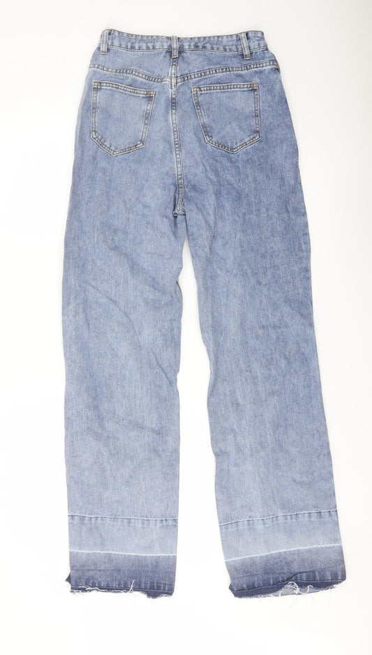 Cider Womens Blue Cotton Wide-Leg Jeans Size S L31 in Regular Button