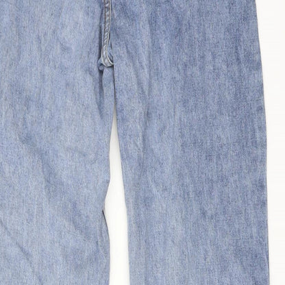 Cider Womens Blue Cotton Wide-Leg Jeans Size S L31 in Regular Button