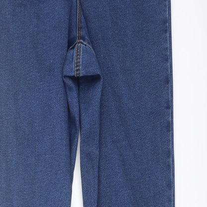 Denim & Co. Womens Blue Cotton Skinny Jeans Size 10 L29 in Regular Button