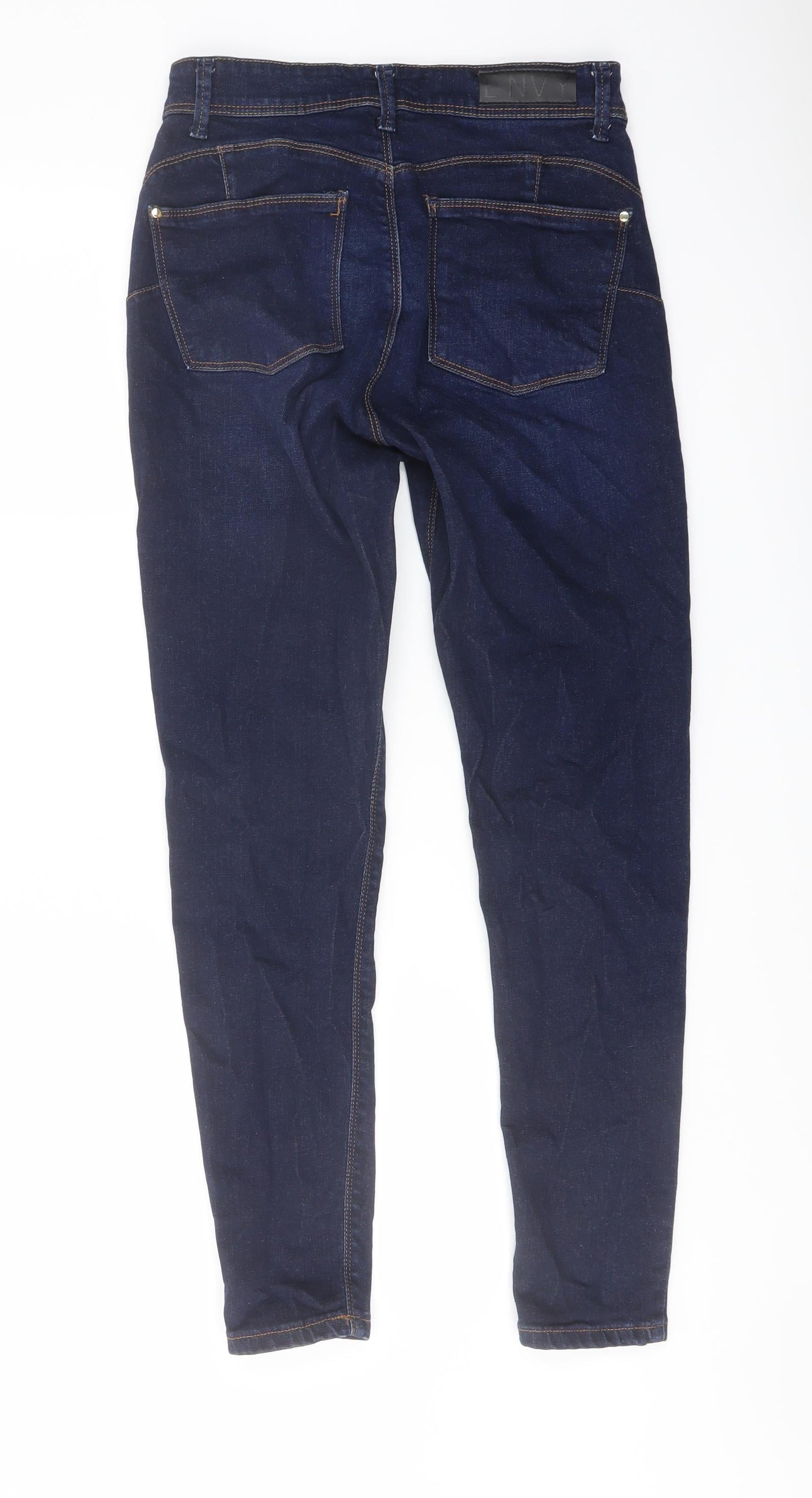 Envy Womens Blue Cotton Skinny Jeans Size 10 L27 in Regular Button