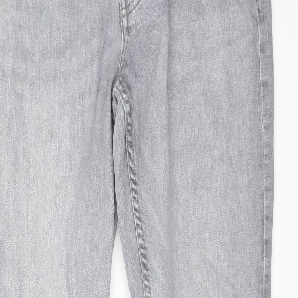 Denim & Co. Mens Grey Cotton Skinny Jeans Size 32 in L32 in Regular Button