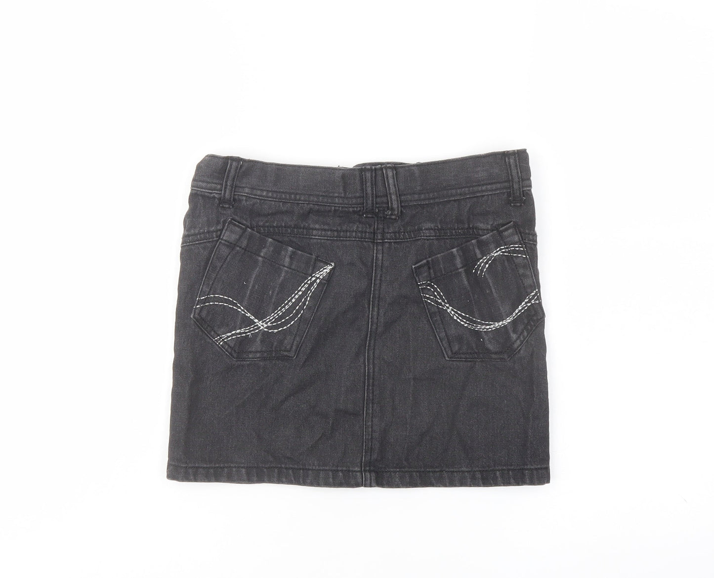 Cherokee Girls Grey Cotton A-Line Skirt Size 9-10 Years Regular Button