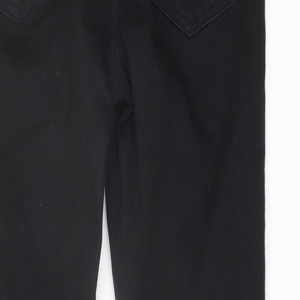 Topshop Womens Black Cotton Skinny Jeans Size 28 in L24 in Regular Button