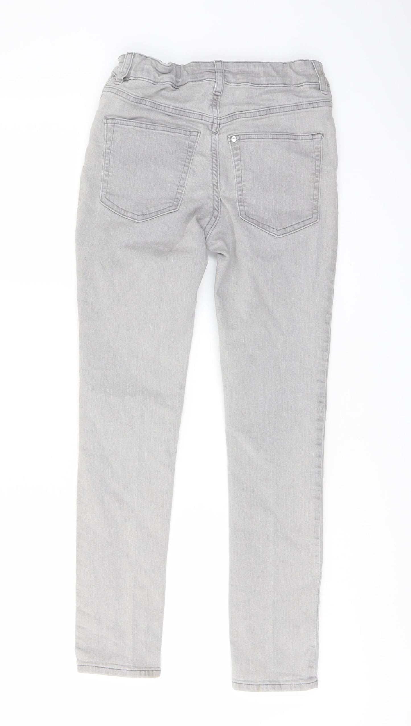 H&, Girls Grey Cotton Skinny Jeans Size 10-11 Years Regular Button