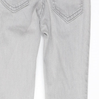 H&, Girls Grey Cotton Skinny Jeans Size 10-11 Years Regular Button