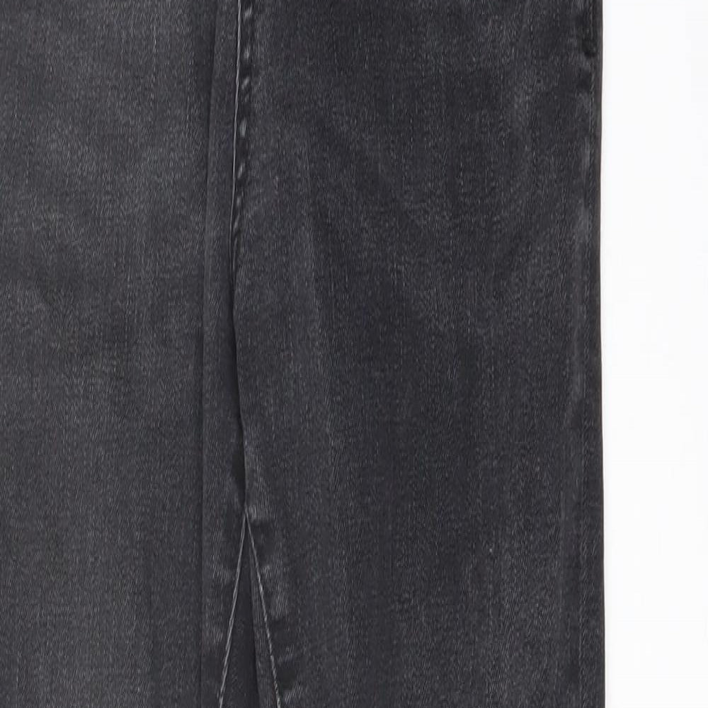 Zara Womens Grey Cotton Skinny Jeans Size 10 L27 in Regular Button