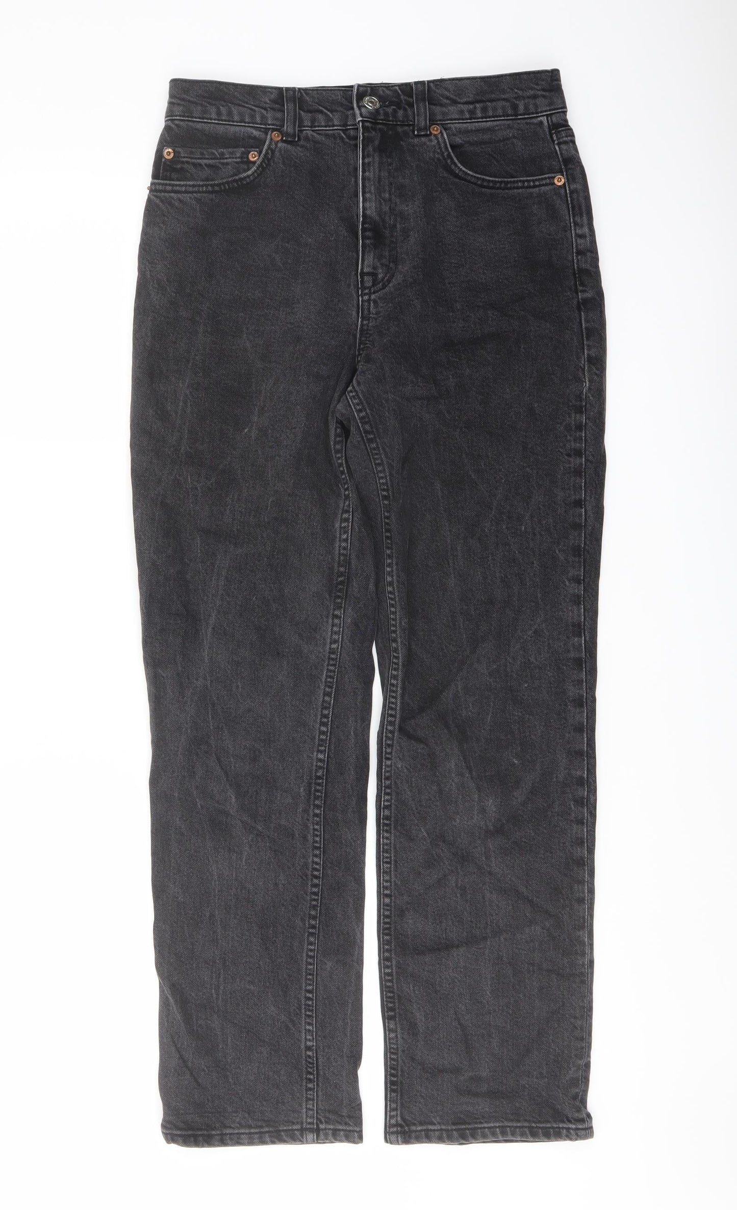 ASOS Womens Grey Cotton Mom Jeans Size 28 in L28 in Regular Button