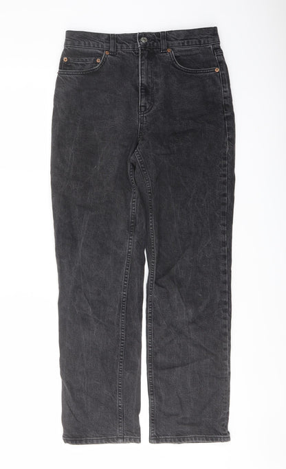 ASOS Womens Grey Cotton Mom Jeans Size 28 in L28 in Regular Button