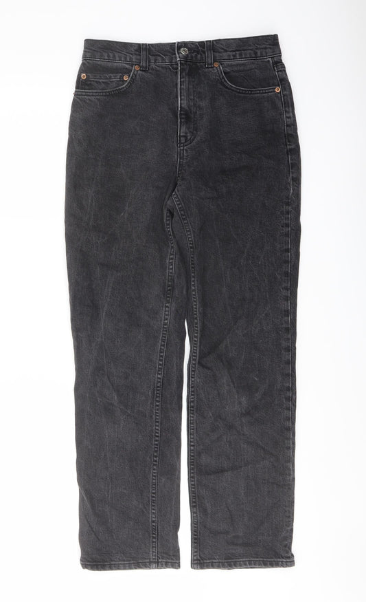 ASOS Womens Grey Cotton Mom Jeans Size 28 in L28 in Regular Button