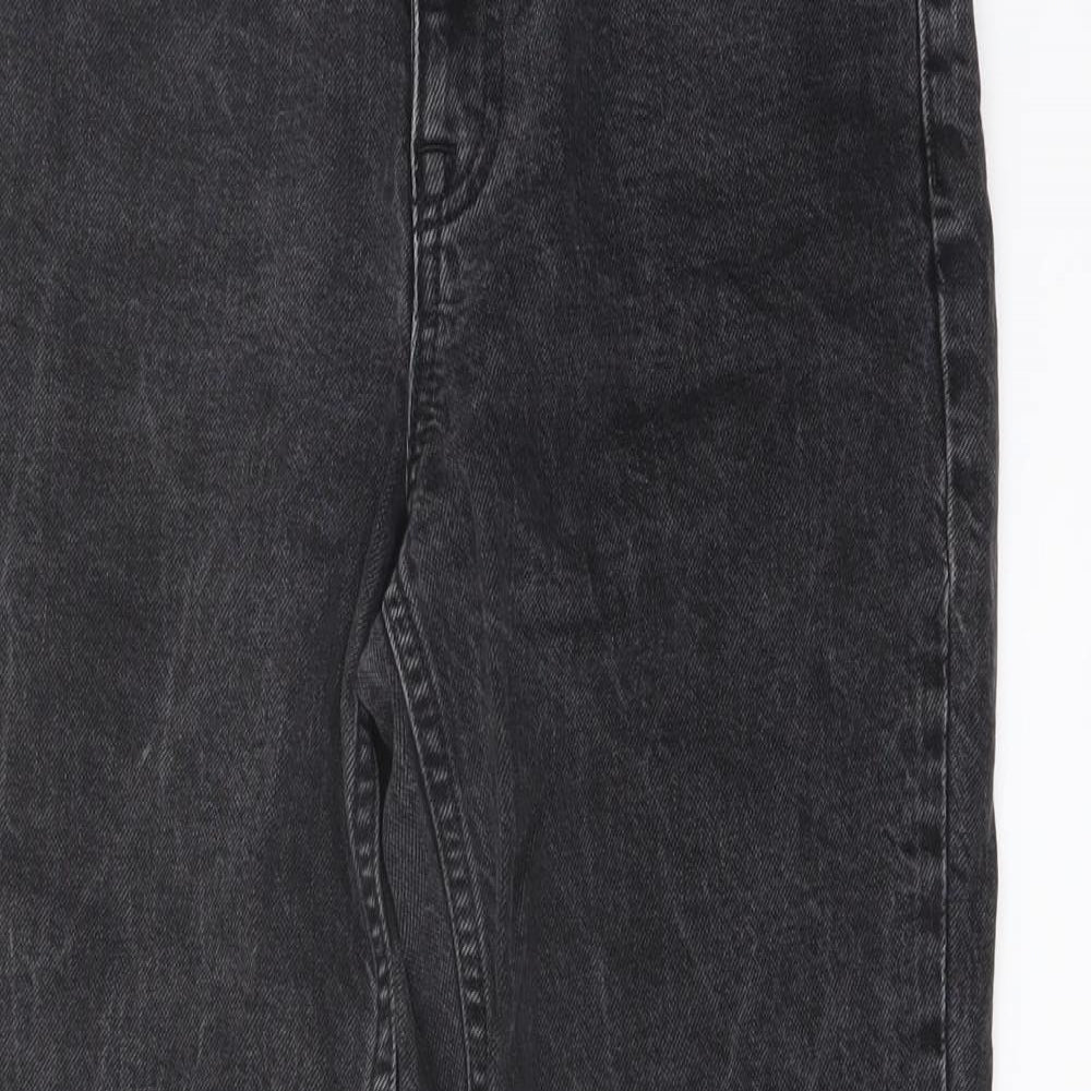 ASOS Womens Grey Cotton Mom Jeans Size 28 in L28 in Regular Button