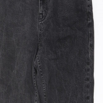 ASOS Womens Grey Cotton Mom Jeans Size 28 in L28 in Regular Button