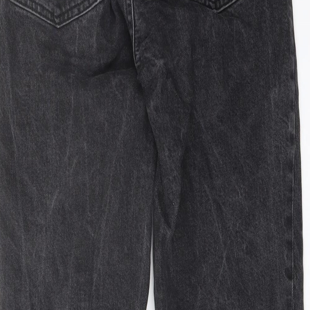 ASOS Womens Grey Cotton Mom Jeans Size 28 in L28 in Regular Button