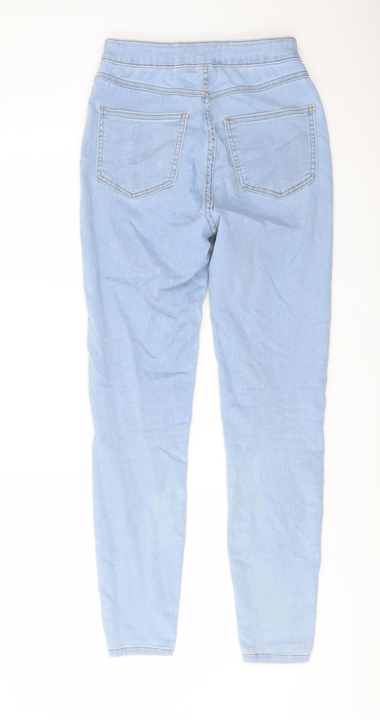 New Look Womens Blue Cotton Skinny Jeans Size 8 L28 in Regular Button