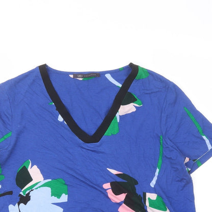 Womens UK Size 10 Marks and Spencer Blue Basic T-Shirt