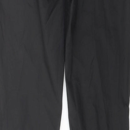 Topshop Womens Black Cotton Trousers Size 30 in L31 in Regular Button