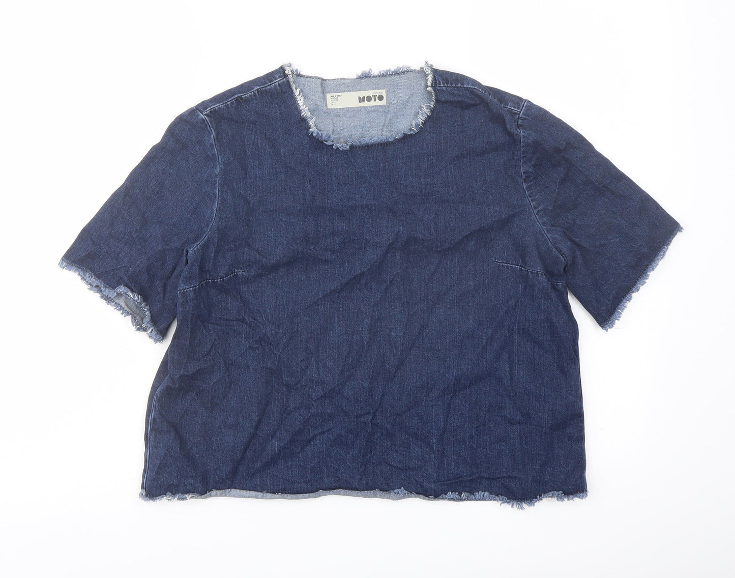 Womens UK Size 10 Topshop Blue Basic Blouse