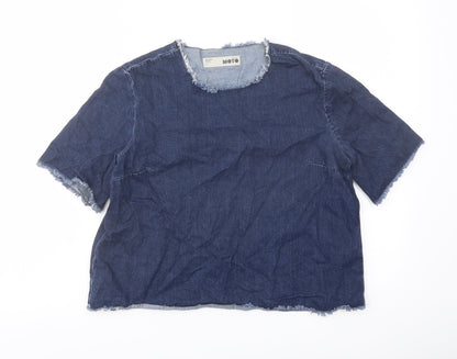 Womens UK Size 10 Topshop Blue Basic Blouse