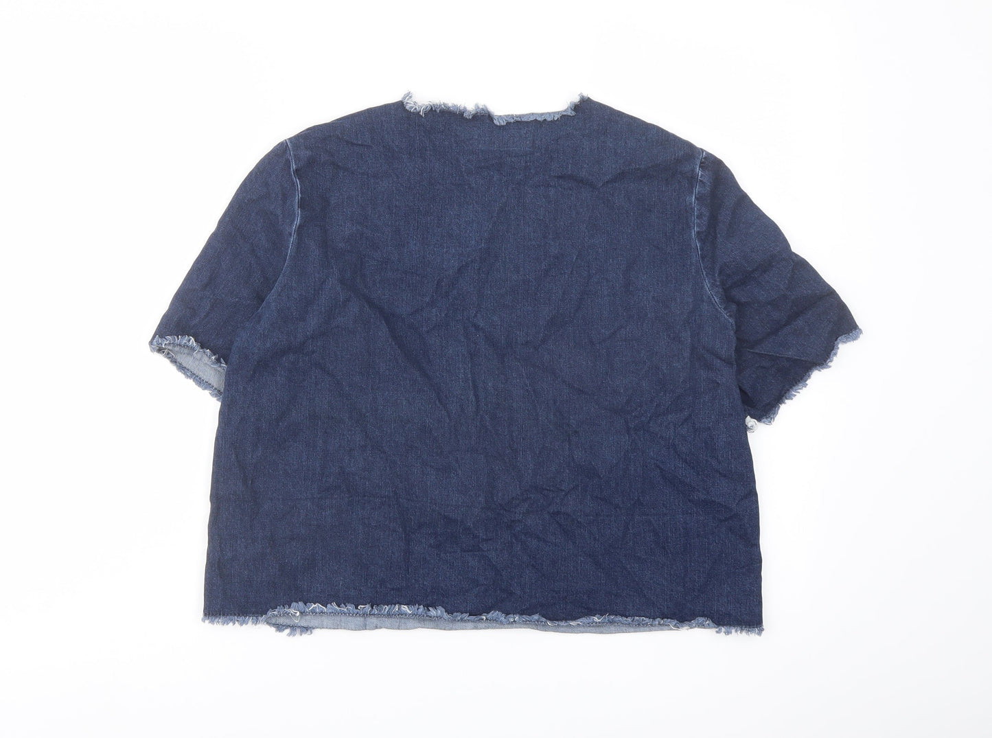 Womens UK Size 10 Topshop Blue Basic Blouse