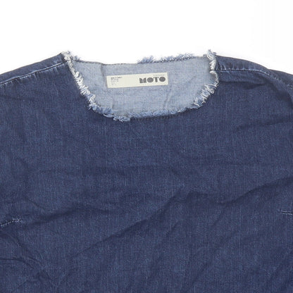 Womens UK Size 10 Topshop Blue Basic Blouse